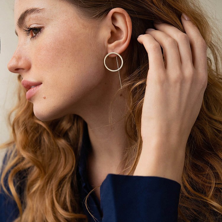 Срібні сережки "Геометрія" 122552 - 4 Срібні сережки "Геометрія" 122552 від ювелірного магазину Онікс - 4