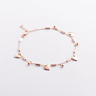 Золотий браслет "Сердечки" б05822 от ювелирного магазина Оникс