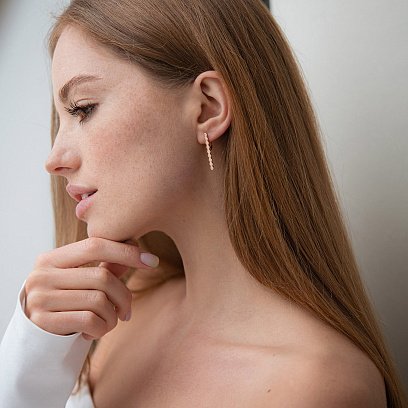 Золотые серьги "Грани" с07288 №2