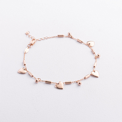 Золотий браслет "Сердечки" б05822