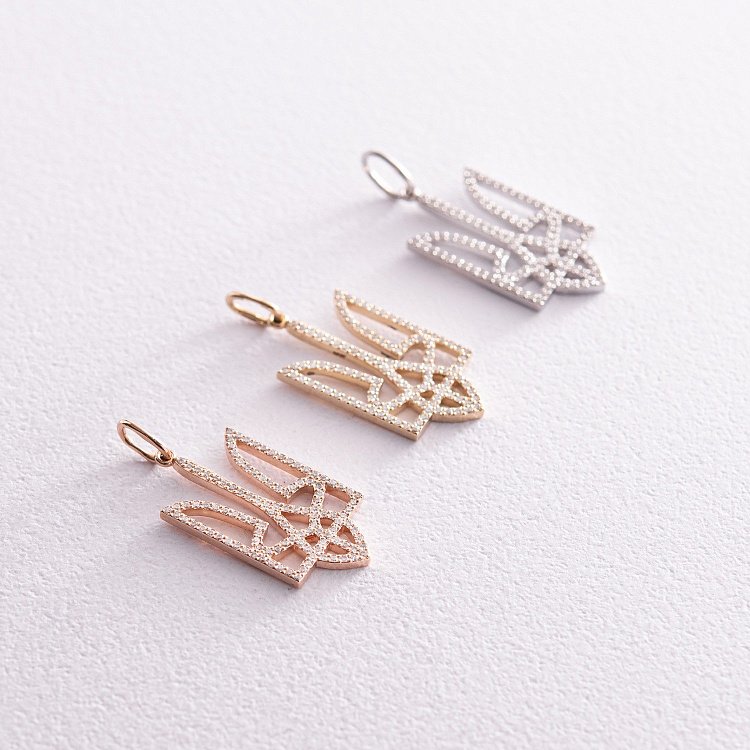 Кулон "Герб України - Тризуб" з діамантами (жовте золото) 129893121 від ювелірного магазину Онікс - 2