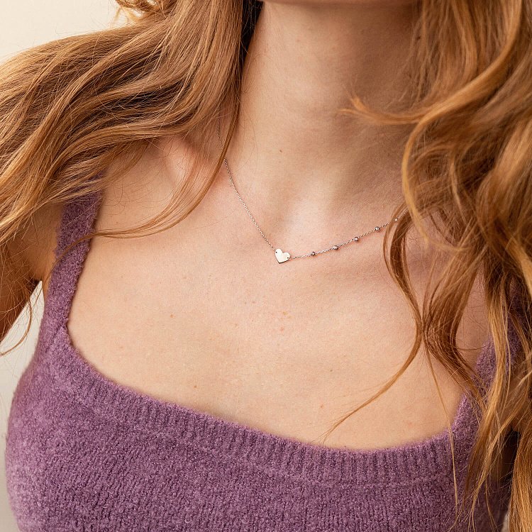 Колье "Сердечко" в белом золоте кол02352 от ювелирного магазина Оникс - 1