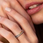 Золотое кольцо с разноцветными сапфирами и бриллиантами кб0479nl от ювелирного магазина Оникс - 5