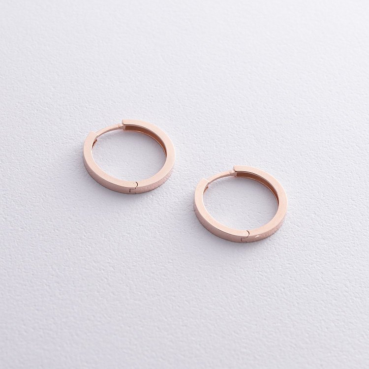 Золотые серьги - кольца с07566 от ювелирного магазина Оникс - 3