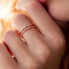 Двойное кольцо "Мириам" с фианитами (красное золото) к07102 от ювелирного магазина Оникс - 4
