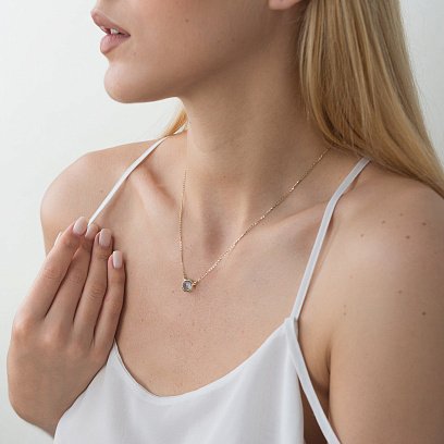 Кольє з топазом в жовтому золоті кол01340 №6