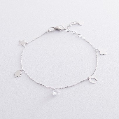 Золотой браслет с фианитом б04272