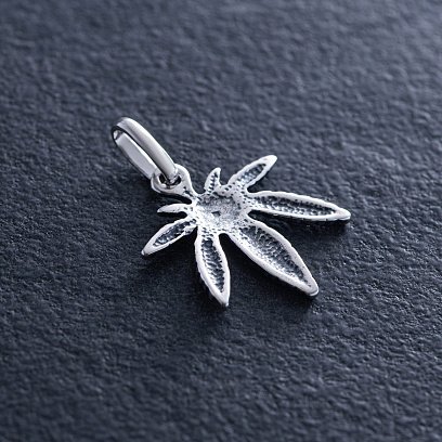 Серебряная подвеска "Листик конопли" 13389 №3