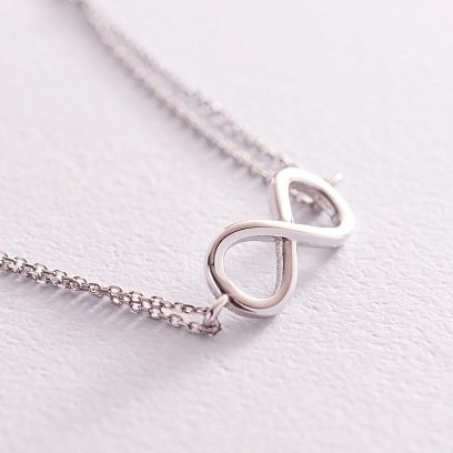 Браслет "Нескінченність" в білому золоті б04854 №2