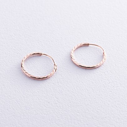 Серьги - кольца в красном золоте (1.5 см) с03381