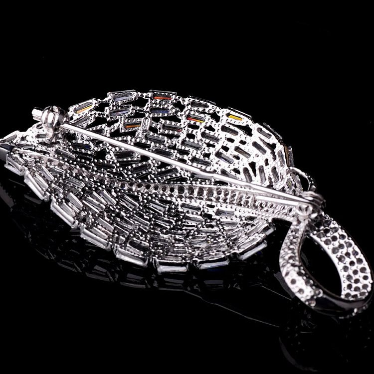 Серебряная заколка с фианитами 16078 от ювелирного магазина Оникс - 3