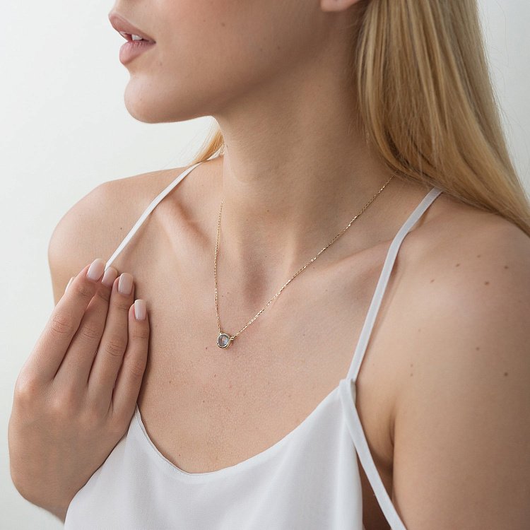 Кольє з топазом в жовтому золоті кол01340 від ювелірного магазину Онікс - 6