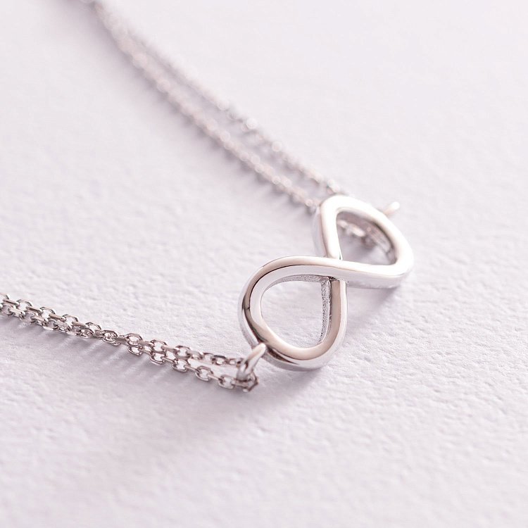 Браслет "Нескінченність" в білому золоті б04854 від ювелірного магазину Онікс - 1