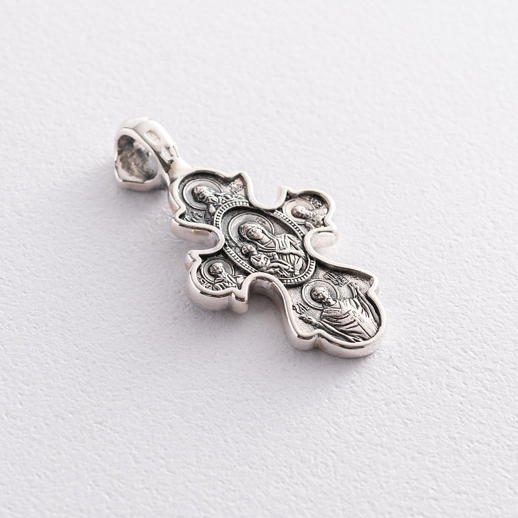 Православный крест "Икона Божией Матери "Троеручица" 131923 от ювелирного магазина Оникс - 4