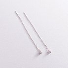 Срібні сережки - протяжки з фіанітами 123102 от ювелирного магазина Оникс