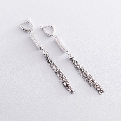 Висячі сережки в білому золоті с06878 №2