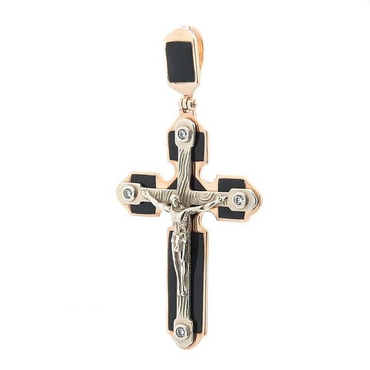 Золотой православный крестик с распятием 270063Е от ювелирного магазина Оникс