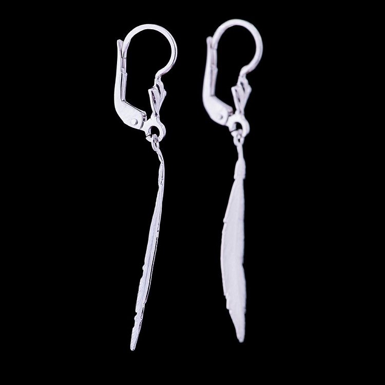 Срібні сережки "Пір'я" 121875 від ювелірного магазину Онікс - 2