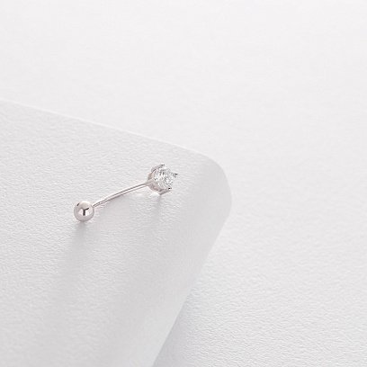 Золотой пирсинг в пупок с фианитом пир00238