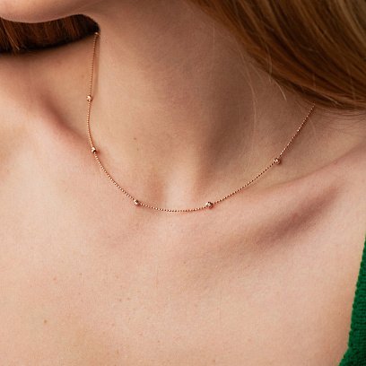 Колье "Шарики" в красном золоте кол02450 №4