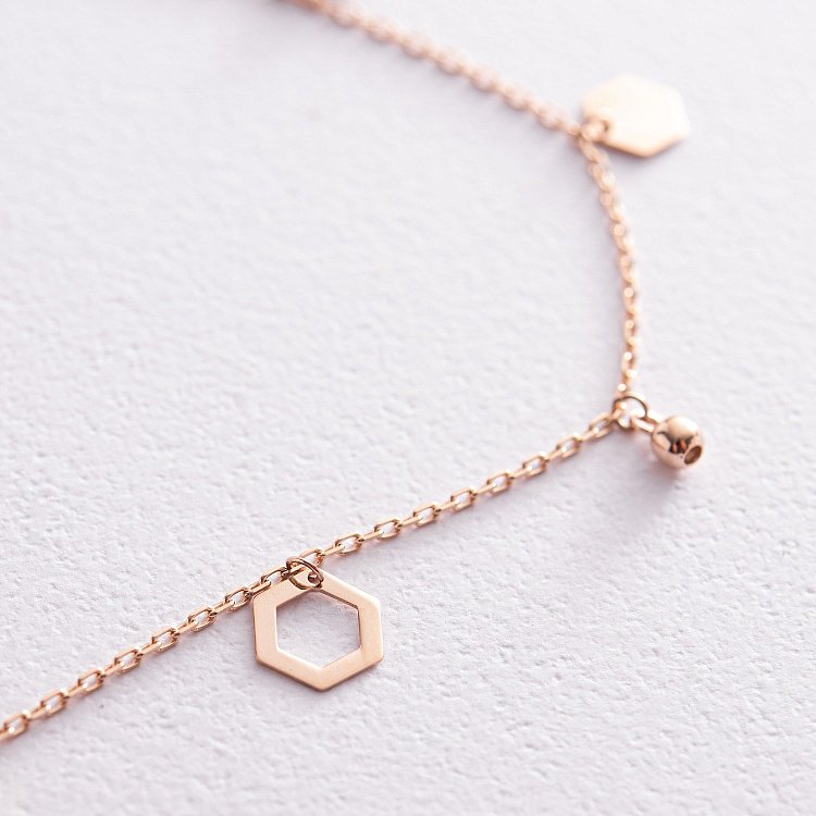 Кольє "Бджілка" у червоному золоті кол02256 від ювелірного магазину Онікс - 4