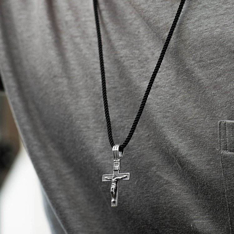 Серебряный крест "Распятие. Спаси и Сохрани" (на укр. языке)" 1174 от ювелирного магазина Оникс - 1