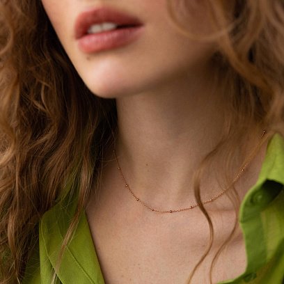 Кольє - ланцюжок "Витонченість" у червоному золоті ц00477 №3