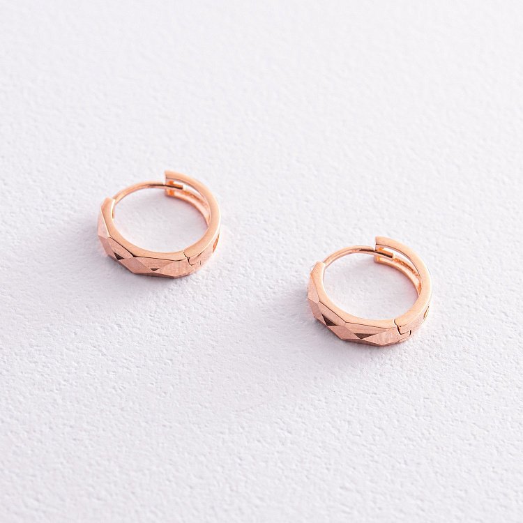 Серьги - кольца "Джоанна" в красном золоте с07218 от ювелирного магазина Оникс - 2