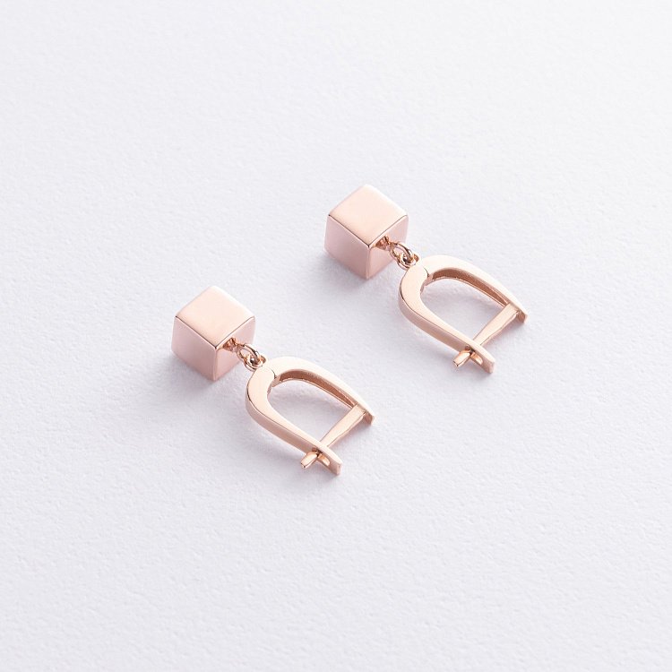 Золоті сережки "Кубики" с06894 від ювелірного магазину Онікс - 2