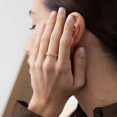 Каблучка "Ланцюжок" у жовтому золоті к07190 №12