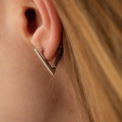 Серебряные серьги "Треугольники" 902-01273 №6
