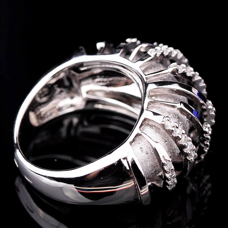 Серебряное кольцо с камнями 11767 от ювелирного магазина Оникс - 3