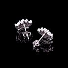 Срібні сережки-пусети "Корона" з фіанітами 121659 от ювелирного магазина Оникс - 1