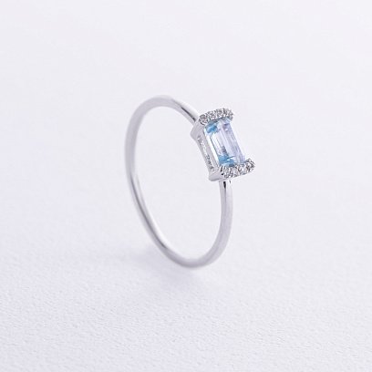 Золотое кольцо (топаз, бриллианты) кб0529sm