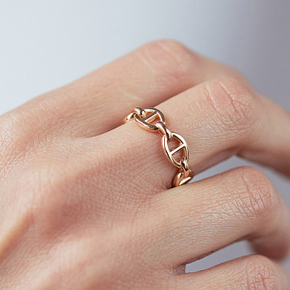 Кольцо "Helen" в красном золоте к08390 №4