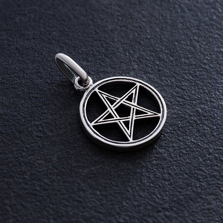 Срібна підвіска "Пентаграма" 13979 від ювелірного магазину Онікс