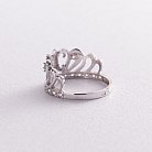 Золотое кольцо "Корона" с фианитами к04665 от ювелирного магазина Оникс - 2