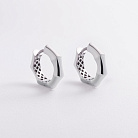 Серьги - кольца "Selesta" в белом золоте mini с09565 от ювелирного магазина Оникс