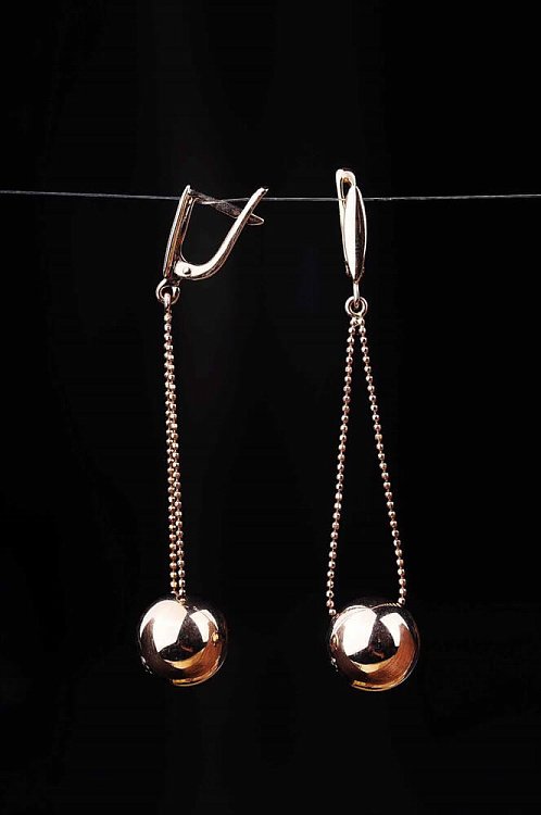 Серьги "Шарики" с01180 от ювелирного магазина Оникс - 1