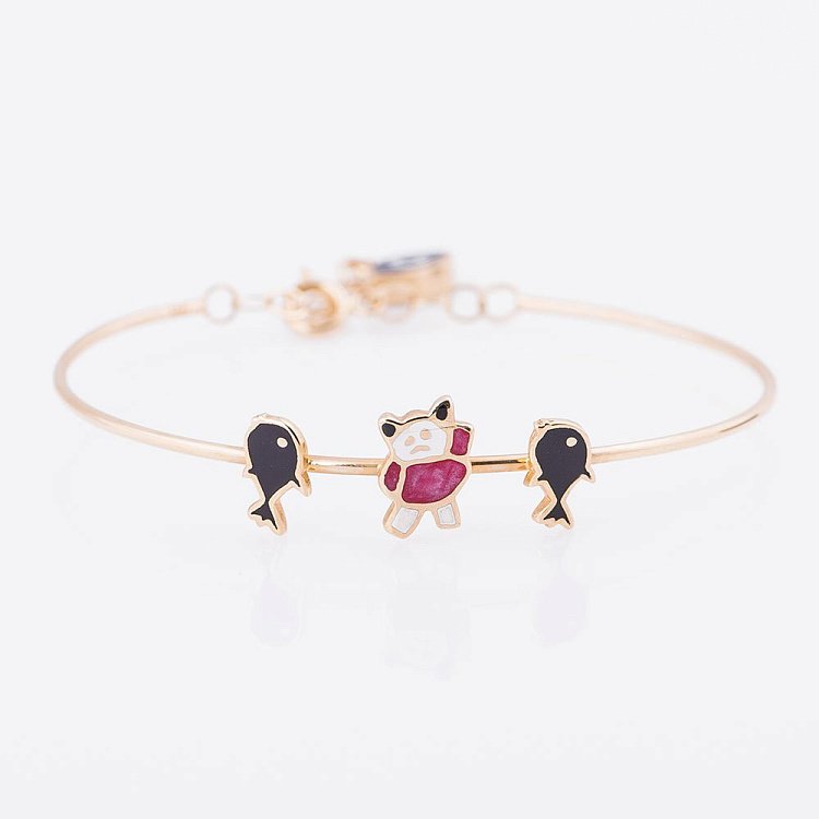 Золотий дитячий браслет з рибками і Мишком б00803ж від ювелірного магазину Онікс - 2