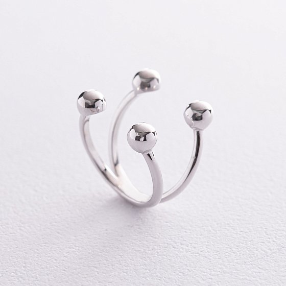 Серебряное кольцо "Шарики" 901-01191 №2
