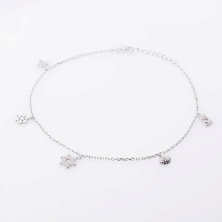 Срібний браслет на ногу з фіанітами 14959 від ювелірного магазину Онікс - 4