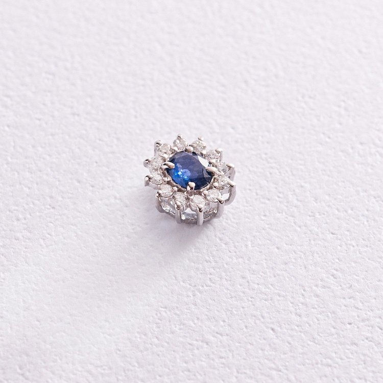 Золота підвіска з діамантами і сапфіром пб0267 від ювелірного магазину Онікс