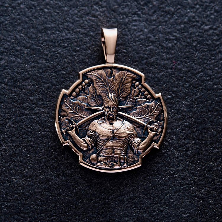 Золотой кулон "Український козак. Молитва до Пресвятої Богородиці" п03797 от ювелирного магазина Оникс - 7