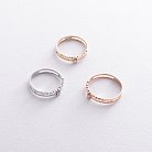 Золотое помолвочное кольцо c сердечками (фианит) к07586 от ювелирного магазина Оникс - 5