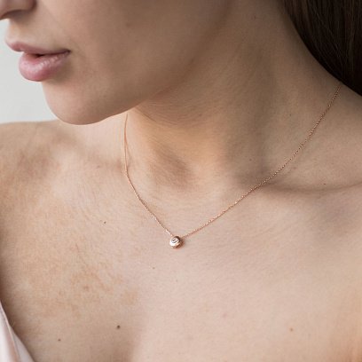 Золоте кольє з фіанітом кол01205 №2