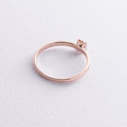 Золота заручальна каблучка "Сердечко" (фіаніти) к07598 №3