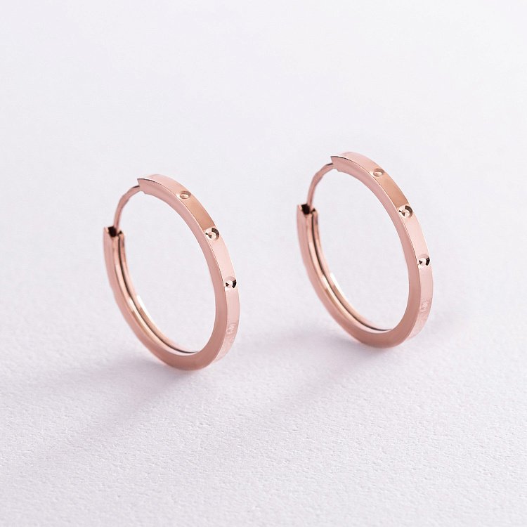 Сережки - кільця в червоному золоті (2.0 см) с07754 від ювелірного магазину Онікс