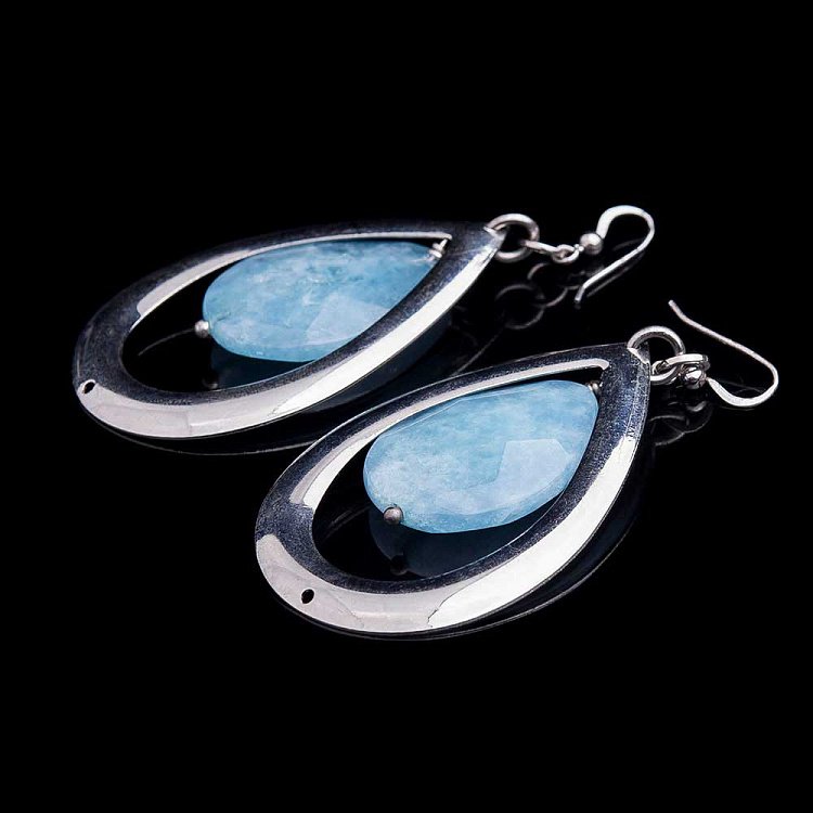 Сережки з агатом 198с7 - 1 Сережки з агатом 198с7 від ювелірного магазину Онікс - 1