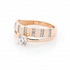 Золотое кольцо с фианитами к04242 от ювелирного магазина Оникс